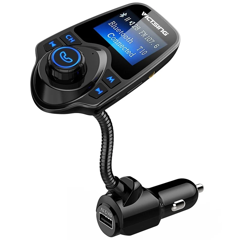 VicTsing Bluetooth FM Transmitter Wireless Car Radio Adapter MP3 Player FM Modulator with Car Charger Hands-free Talking Car Kit (1)