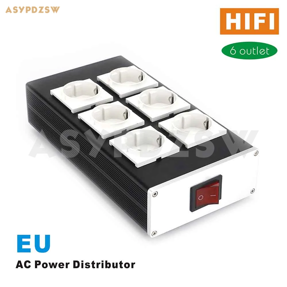 Distribuidora de Energia de Alimentação da ue Hifi Alumínio Tomada Power Supply Soquete Linha 16a – 250 v 6 ac
