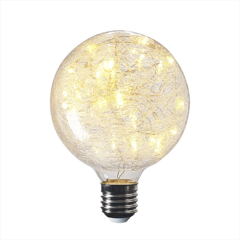 Светодиодная струнная лампа RGB медная шелковая G95 ST64 Winebottle Diamond LED Lampara E27 для