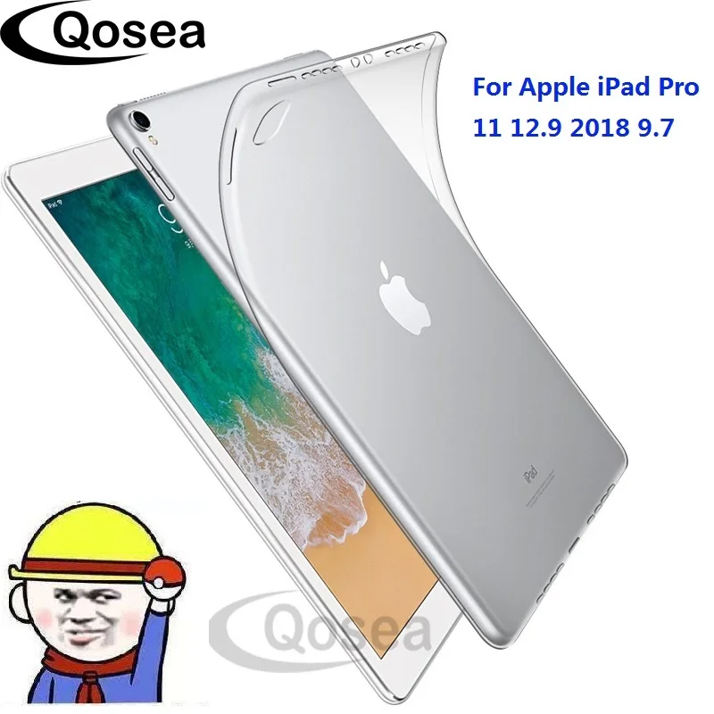 

Qosea For Apple iPad Pro 11 12.9 2018 9.7 Case Silicone Soft TPU For Apple iPad Pro mini 4 Table PC Transparent Protective Cover