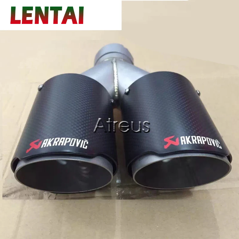 LENTAI Multiple Sizes Twin Carbon Fiber Exhaust End Tips Car Exhaust Muffler Pipe Cover For BMW/Audi/Honda Accessories LENTAI Multiple Sizes Twin Carbon Fiber Exhaust End Tips Car Exhaust Muffler Pipe Cover For BMW/Audi/Honda Accessories