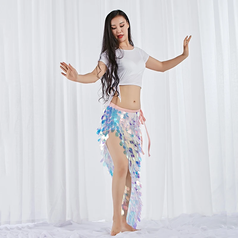 only hip scarf 1 шт. ремень с блестками для танца живота для женщин, рыбья шкала, хип шарф, танец живота, Восточная танцевальная юбка с блестками, танцевальный набедренный шарф для живота - Цвет: only hip scarf
