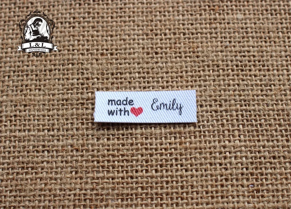 

128 Custom Tags / brand labels, Custom Clothing Tags, Name label, Ironing label (TB009)