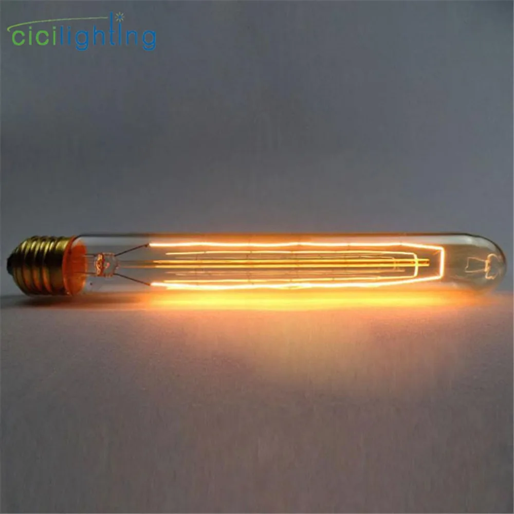 Винтажные лампочки Эдисона L22.5cm E27 T225 220V 230V лампы накаливания 40W антикварный Ретро