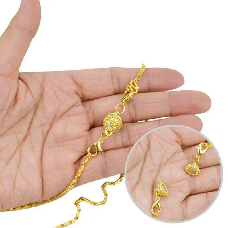 

22 Pcs/set DIY Jewelry Accessories Cylindrical Spherical Magnetic Buckle Necklace Bracelet Anklet Extension Chain Set For Women