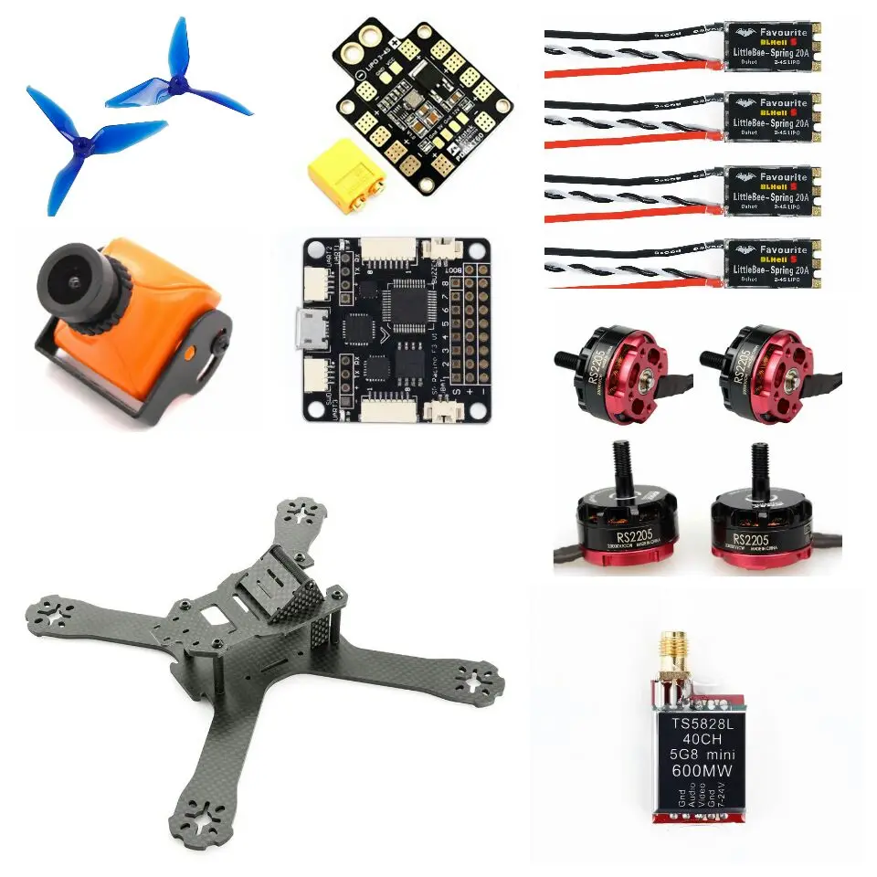 ARF QAV-X FPV Racing Drone Quadcopter LittleBee BLHeli_S 20A DSHOT ESC F3 F4 Emax RS2205 2300KV 5051 Prop Eachine Wizard X220