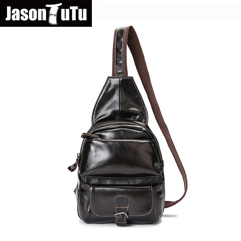 

JASON TUTU Genuine Leather men messenger bags Brand design men bag Leisure chest pack bag men Chest pack HN52