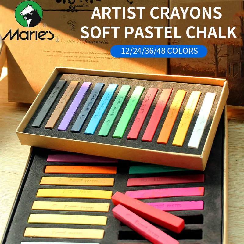 Marie's Painting Crayons Soft Pastel 12/24/36/48 Colors Art Drawing For