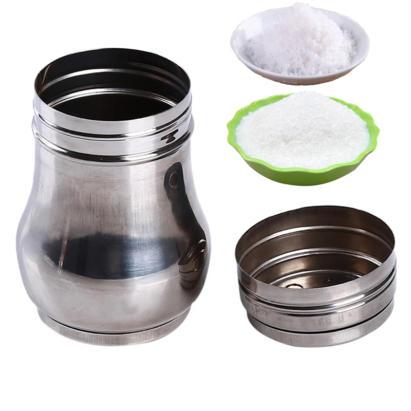 

Stainless Steel Spice Shaker Jar Spice Pepper Shaker Rotating Cover BBQ Spice Storage Bottle Multi-purpose Salt Sugar Bottle