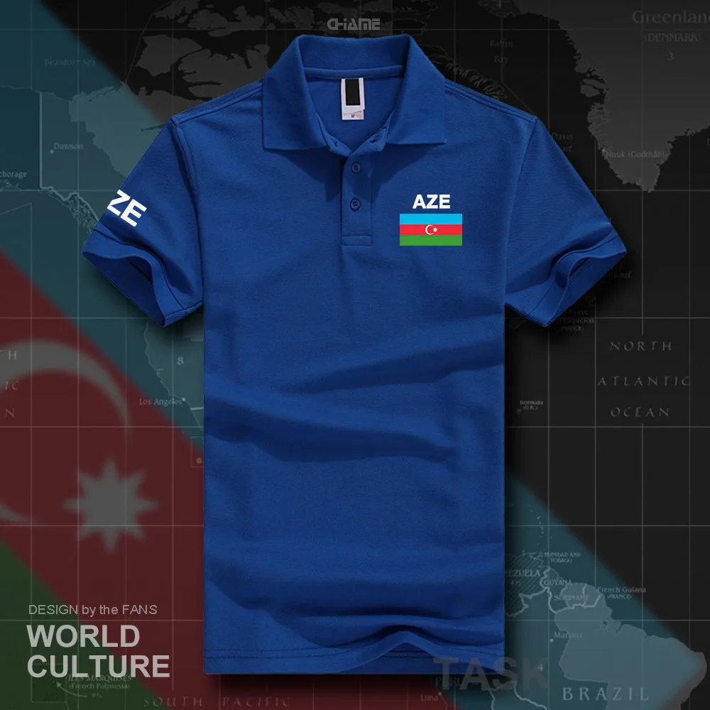 

Azerbaijan Azerbaijani polo shirts men short sleeve white brands printed for country 2017 cotton nation team flag new casual AZE