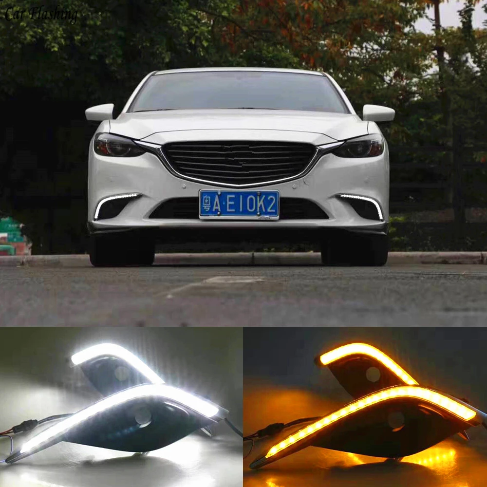 Car Flashing 2Pcs LED DRL Daytime Running light Driving Day Fog Lamp