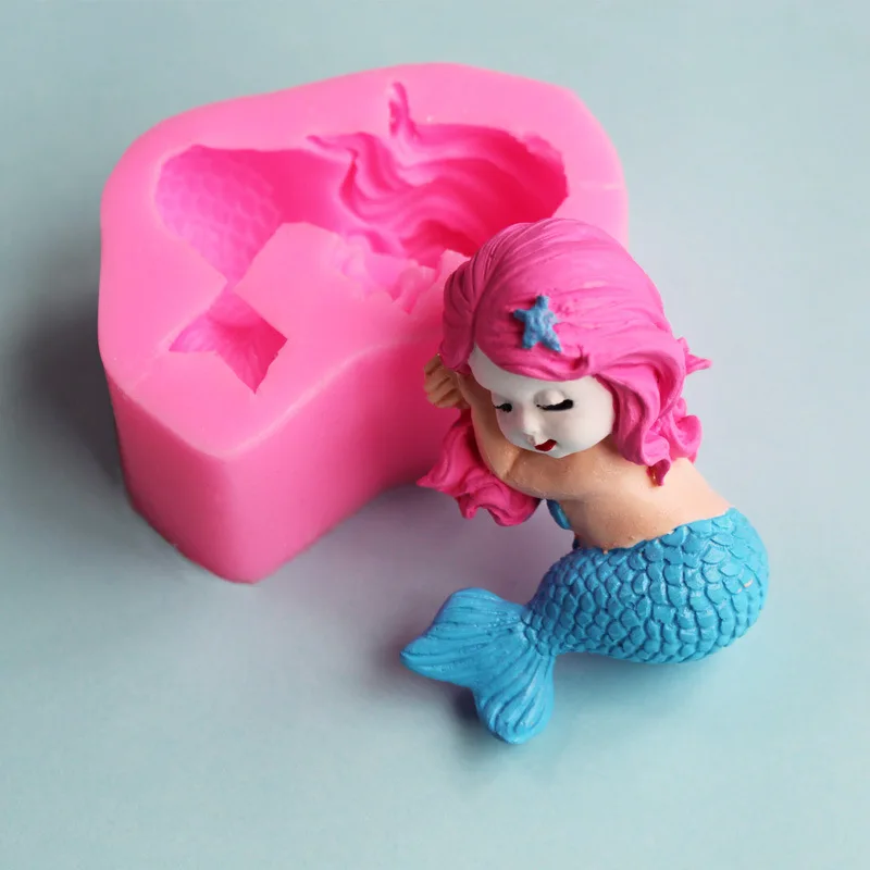 3D Русалка Форма силиконовые формы DIY Fondant (сахарная) украшение для торта шоколада