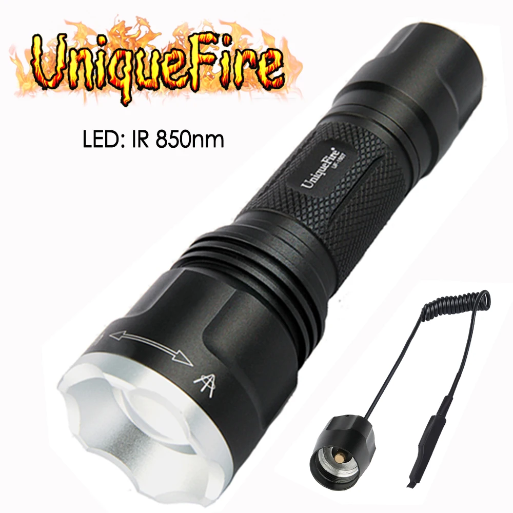 

Uniquefire UF-1507 IR 850nm Mini Led Flashlight 3 Mode Rechargeable Lamp Torch +Rat Tail Fit For Night Vision To Hunting