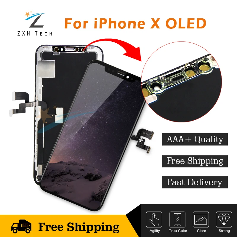 OEM ЖК-дисплей для iPhone X XR XS OLED/TFT экран Замена объектива Pantalla 5,8 ''с 3D сенсорным дигитайзером и подарки