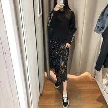 Женская юбка миди с цветочным принтом новая свежая нестандартная плиссированная юбка