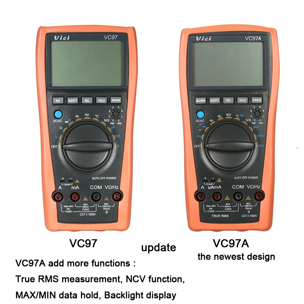 VC99 VC97A VC97 1000 в цифровой мультиметр DC AC Автоматический диапазон температура мультиметра измеритель тока Емкость Сопротивление диод