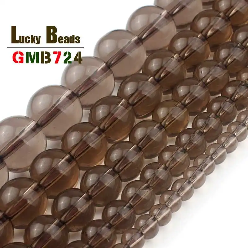 

Natural Smoky Quartzs Crystal Stone Beads Round Loose Bead For Jewelry Making DIY Bracelet Necklace 15'' Pick Size 4/6/8/10/12mm