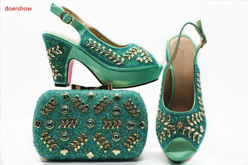 

doershow African Matching Shoes and Bags Italian In Women Italian Women Shoes and Bags To Match Shoes with Bag Sets HX1-18