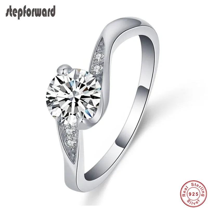 Popular Good Quality Simple 925 Sterling Silver Engagement Ring Gift