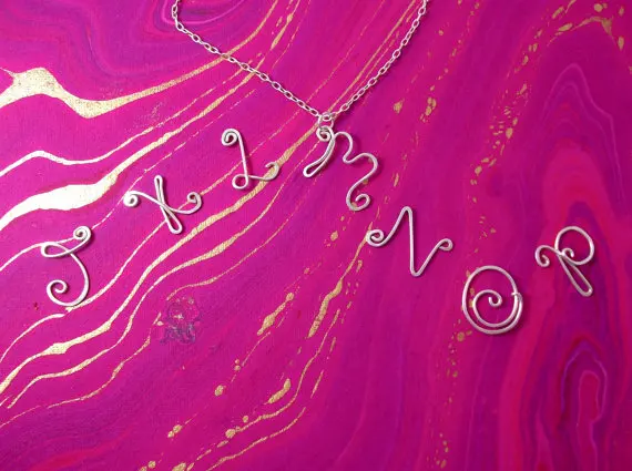 

PINJEAS Handmade silver 925 Personalized letter intial charm pendant necklace Jewelry accessories Bridesmaids gift for women