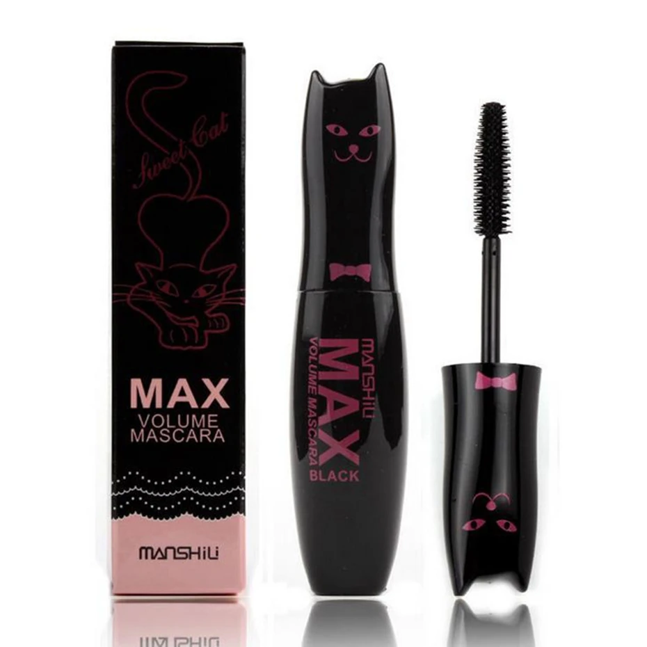 1 шт. MANSHILI make up MAX тушь для ресниц объемная Водонепроницаемая густые ресницы удлинение натуральный макияж глаз черный Кот Китти милый