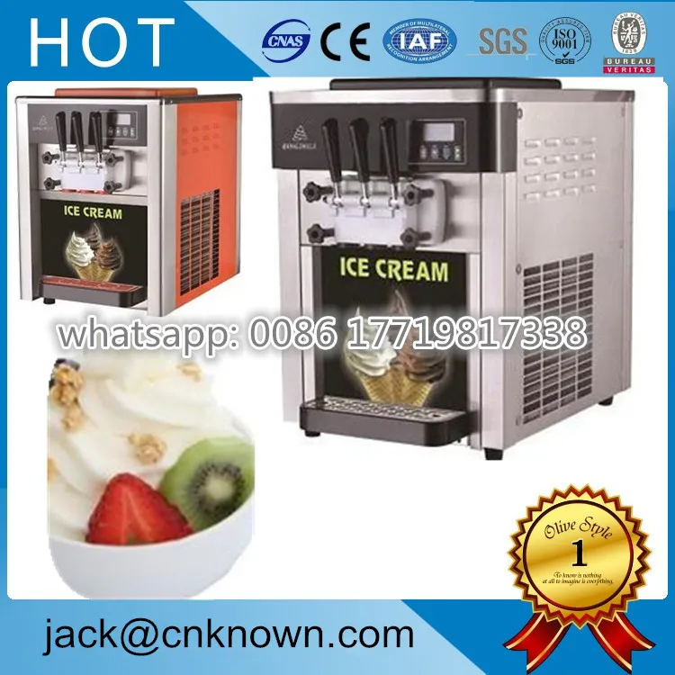 

3 flavors table top 220v ice cream making machine soft serve maker