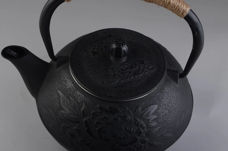 Литой железный чайник Набор японский чайник тэцубин с металлическим сетчатый фильтр 900 мл пион кунг-фу чай для заварки Аутентичные оптом