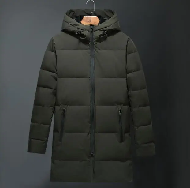 Dark green M-3XL Горячее предложение Зима Новая мужская мода досуг длинный тонкий с капюшоном Корейская куртка Молодежная Волна толстое теплое пальто - Цвет: Dark green