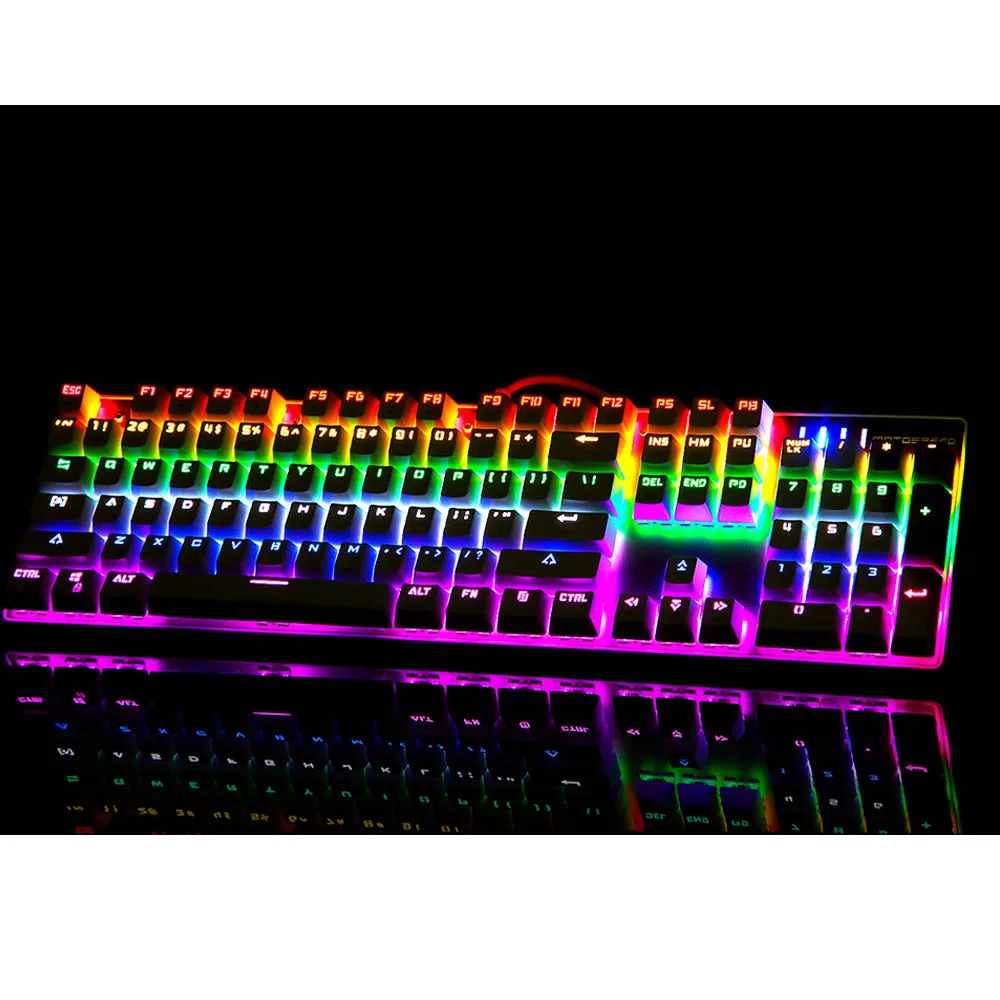 MOTOSPEED CK104 Metal 104 Keys Blue / Red Switch Russian English Gaming Mechanical Keyboard Backlit for Dota 2 Overwatch Gamer