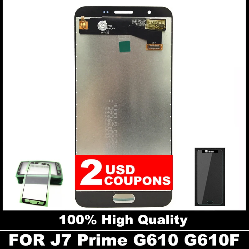 

100% High Quality LCDS For Samsung Galaxy J7 Prime G610F G610K G610L G610S LCD Display Touch Screen Digitizer Assembly Sticker