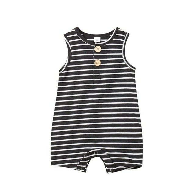 Baby Summer Clothing 0-24 Newborn Infant Baby Boy Girl Striped Romper Clothes Sleeveless Striped Summer Outfit Jumpsuit