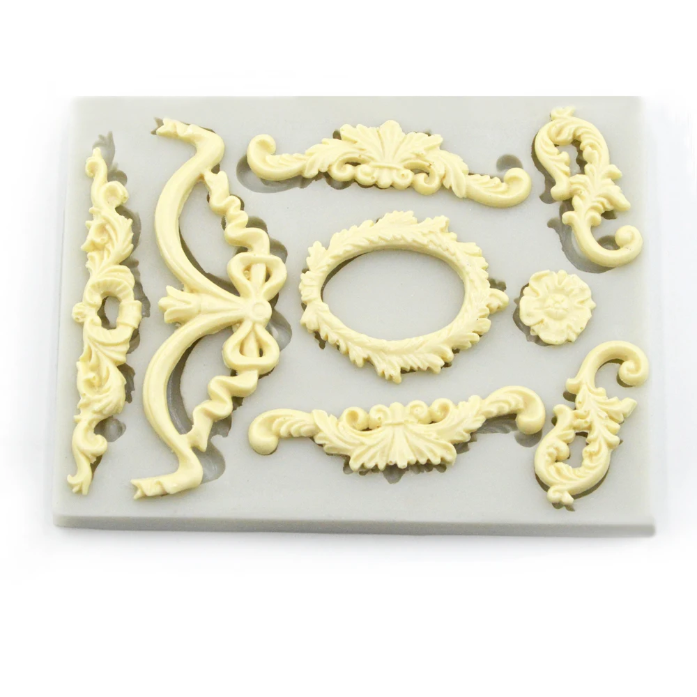 European Mirror frame embossed retro silicone mold fondant cake decoration chocolate candy jelly dry Pace too | Дом и сад
