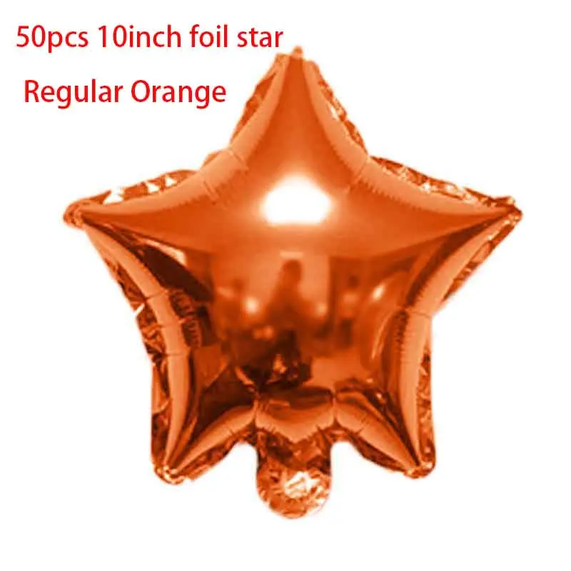 50pcs Aluminum film metal star helium balloon Foil Ballons Wedding Baby shower Birthday Party Decoration Baloons S7XZ - Цвет: Orange stars