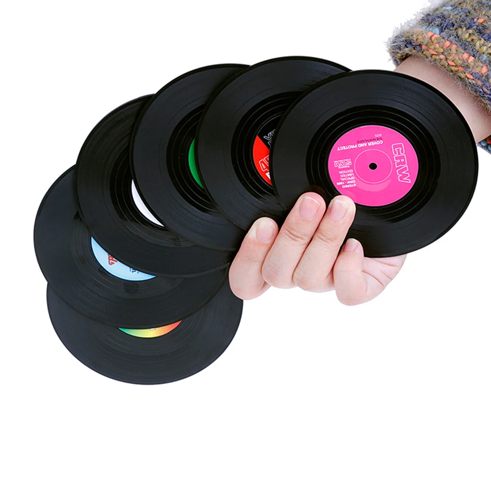 Anpro виниловая круглая подставка для записи дисков Нескользящая экологическая пластиковая теплоизоляционная Подставка под кружку