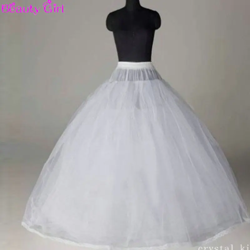 White 8 Layer Hoopless Ball Gown Petticoat Wedding Accessories In Stock Crinoline Petticoat