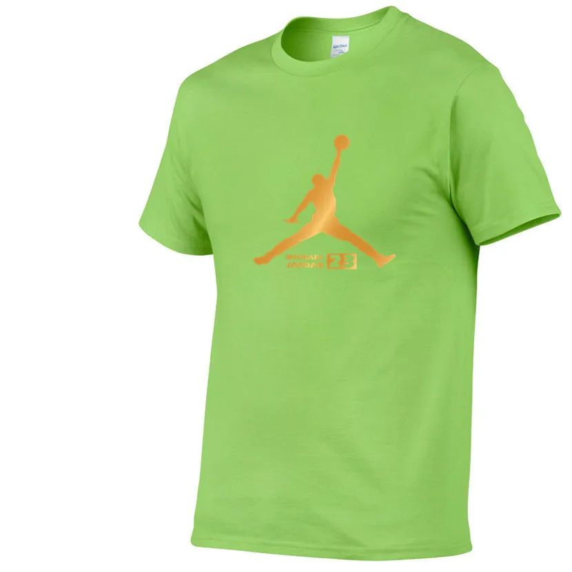 Newest Summer Men T-Shirt Fashion Jordan 23 Brand Logo Print Cotton T Shirt Men Trend Casual Short Sleeve Tshirt Tops Tee - Цвет: Light green 82