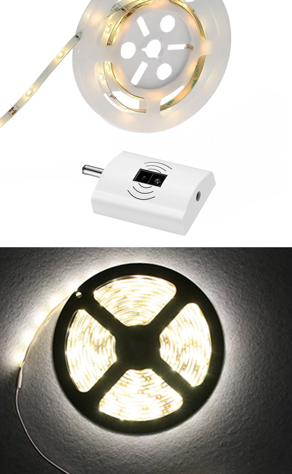1,5 м теплый белый светодиодный ИК-светильник с регулируемой яркостью и инфракрасным датчиком движения, светильник для спальни, шкафов, Ночной светильник под лестницей