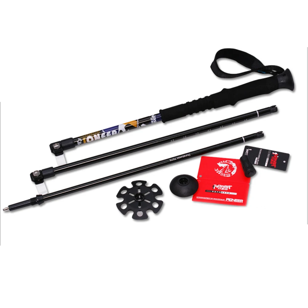 SKL Shock-Absorbent Trekking Poles Collapsible Outdoor Hiking Camping Sticks with Quick Flip-Lock and EVA Grips Climb Accessory SKL Shock-Absorbent Trekking Poles Collapsible Outdoor Hiking Camping Sticks with Quick Flip-Lock and EVA Grips Climb Accessory
