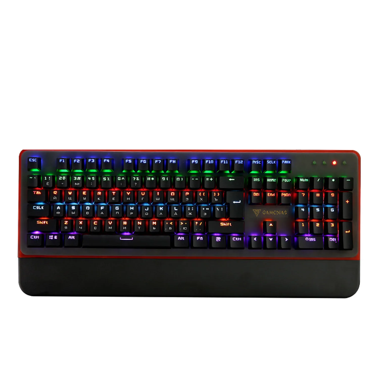 Elisona USB Backlight Waterproof Anti-Ghosting Russian Mechanical Gaming Keyboard Blue Switch Key B