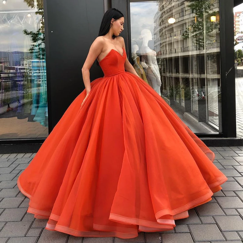 orange ball dress