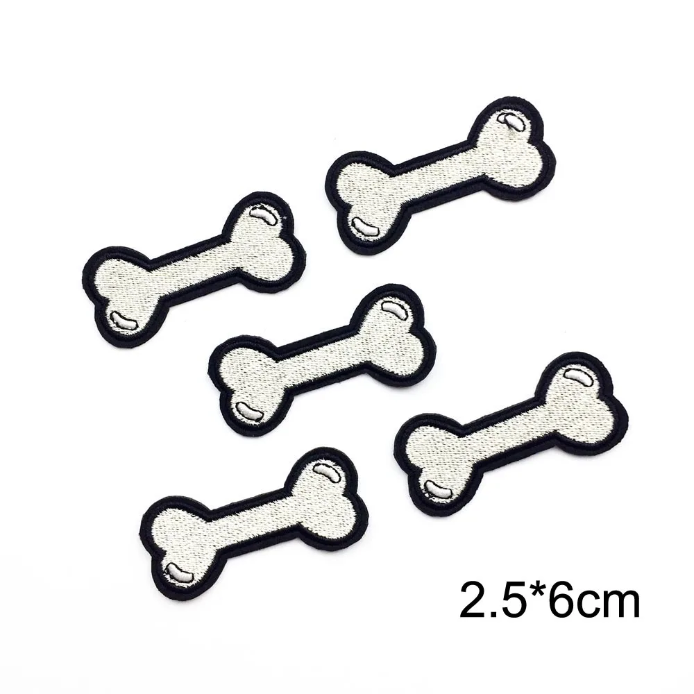Dog Food Bone Embroidered Iron On Patches For Clothing Iron On
