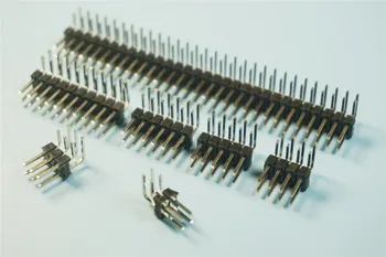 

100pcs 2.54mm PCB Male Header 2x2 P 4 Pin 6 8 10 12 14 16 20 24 26 28 30 34 40 50 60 68 80 Pin Dual Row Right Angle Through Hole