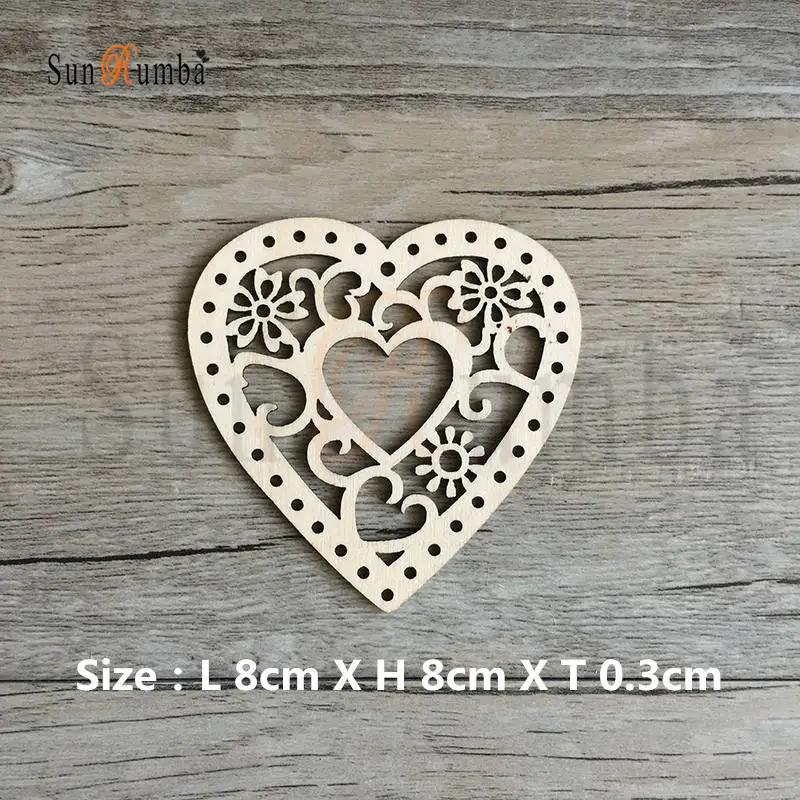 Rustic Wedding Decor Wooden Heart PUW-007-009-07