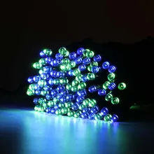 50/100/200 светодиодный солнечный китайские фонарики, веревка свет открытый Рождественская вечеринка уличное рождественское освещение украшение