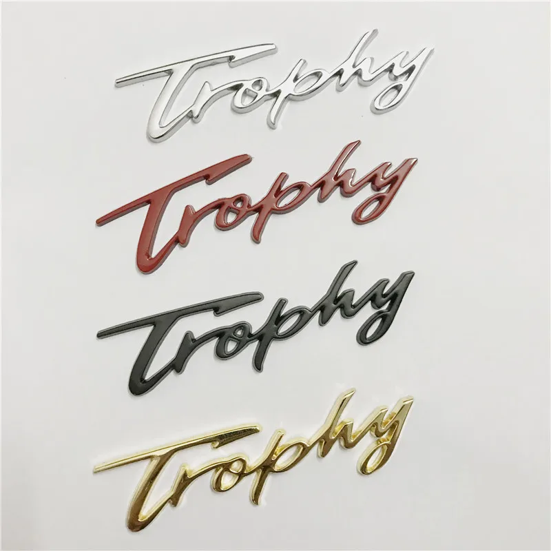 

10X Trophy Chrome Glossy Silver Metal Emblem Car Styling Refitting Side Mark Logo Trunk Sticker for New MG6 2018