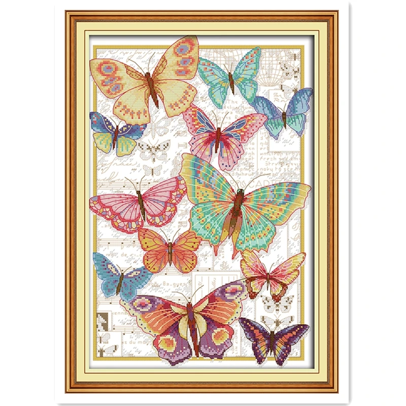 Бабочки свободно летают DMC Вышивка крестом ткань китайский Счетный крест узор картины наборы для вышивки домашний декор