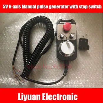 

5V 6-axis Manual pulse generator Sensor with stop switch / 100 pulse CNC machine engraving pulse generator / electronic hand