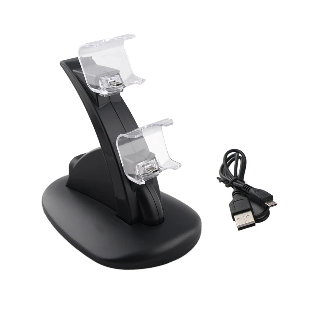 Dual USB Gamepad Controller Charger Dock Game Controller Power Supply Charging Stand Base for Sony Playstation 4 PS4 
