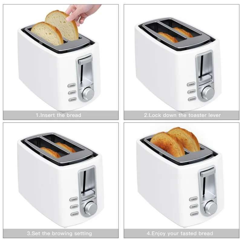 2-Slice набор форм для выпечки электрическая кухня домашний тостер Автоматическая выпечка хлебопечка Завтрак машина сэндвич с тостом гриль духовка