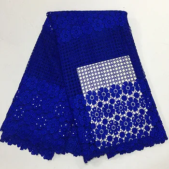 

2018 African polyester nigerian guipure cord Swiss lace,high quality water soluble lace Fabric for dresses 5 yards /lot TP51056